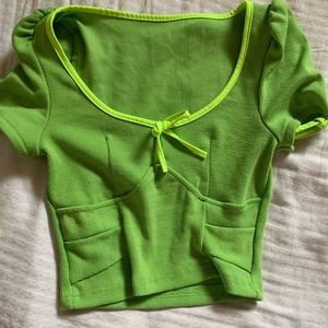 green crop top